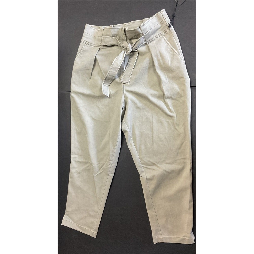 NWT! Women's DKNY Sage Green Tie High Waist Pants - Size 14